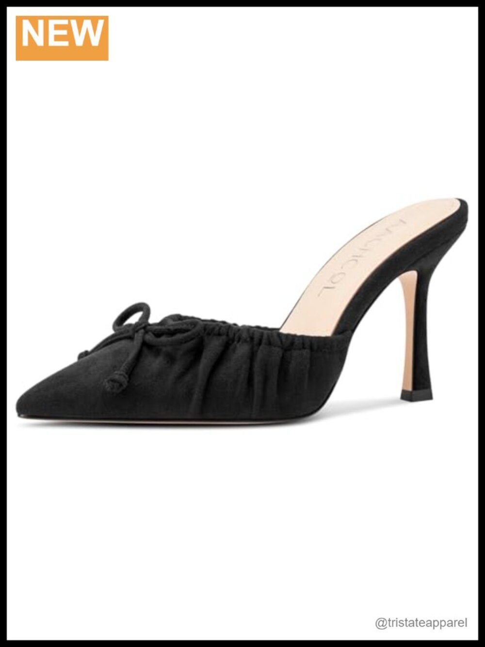 Pointed Toe Stiletto High Heel Mules Slip-On Dress Sandals 3.9 Inch Heels
